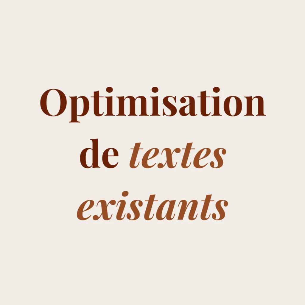 Optimisation de textes existants Copywriting par Morgane